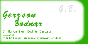 gerzson bodnar business card